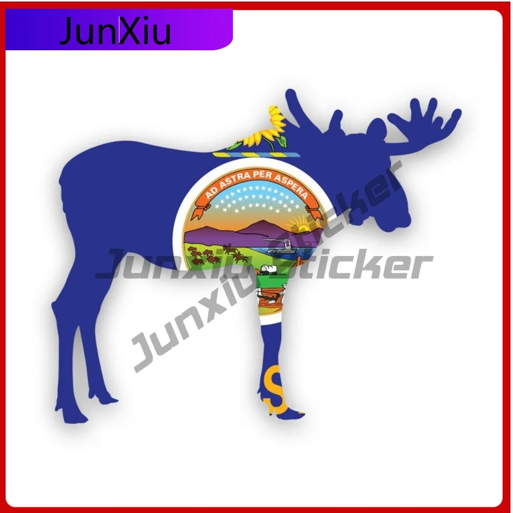 

Kansas Moose Shaped Fade Resistant Sun Resistant Cartoon For Helmet Bumper Car Window Easy To Remove Removable Accessories