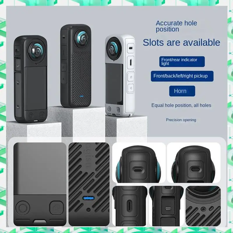 

3C Electron Silicone Protective Kit For Insta360 X4 Body Silicone Case X4 Lens Kit Sports Camera Protective Accessories,Silicone