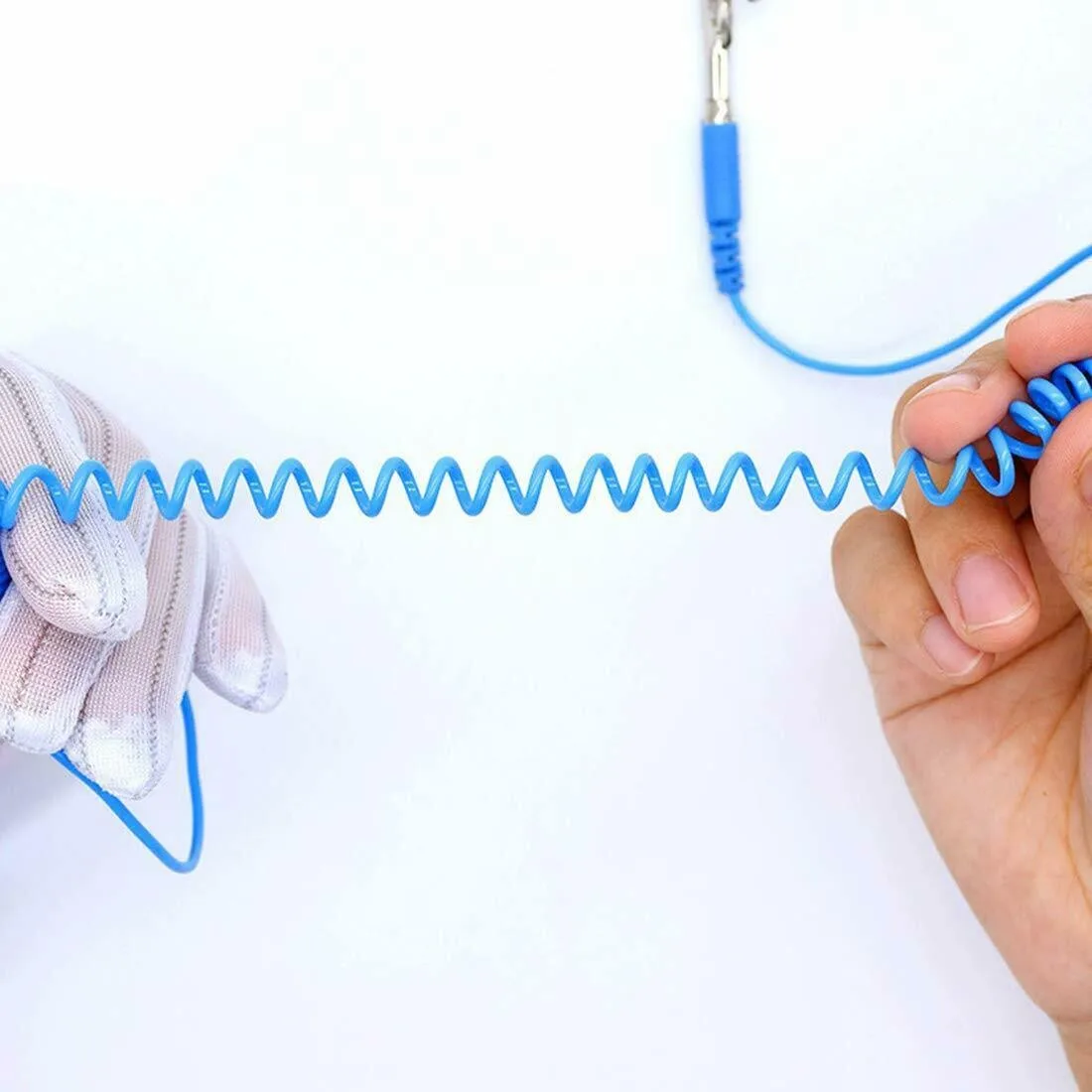 Wrist Strap with Anti Static Grounding Wire and For Alligator Clip for Safe Use in Electronics Testing and Assembly Operations