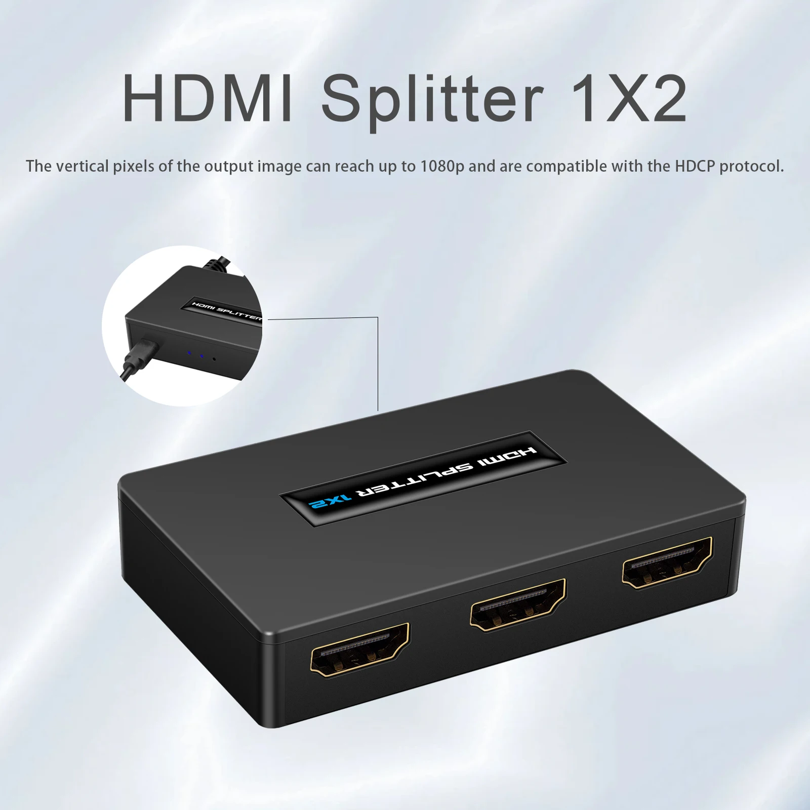 4K 1080p HDCP HDMI-compatible Splitter 1x2 Signal Amplifier Audio Video Distributor For Projectors 1 in 2 out