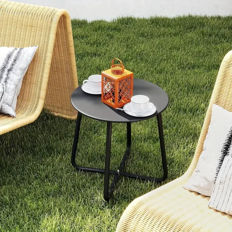 

Small round table, iron balcony coffee table, modern simple living room sofa bedside coffee table, modern simple small table