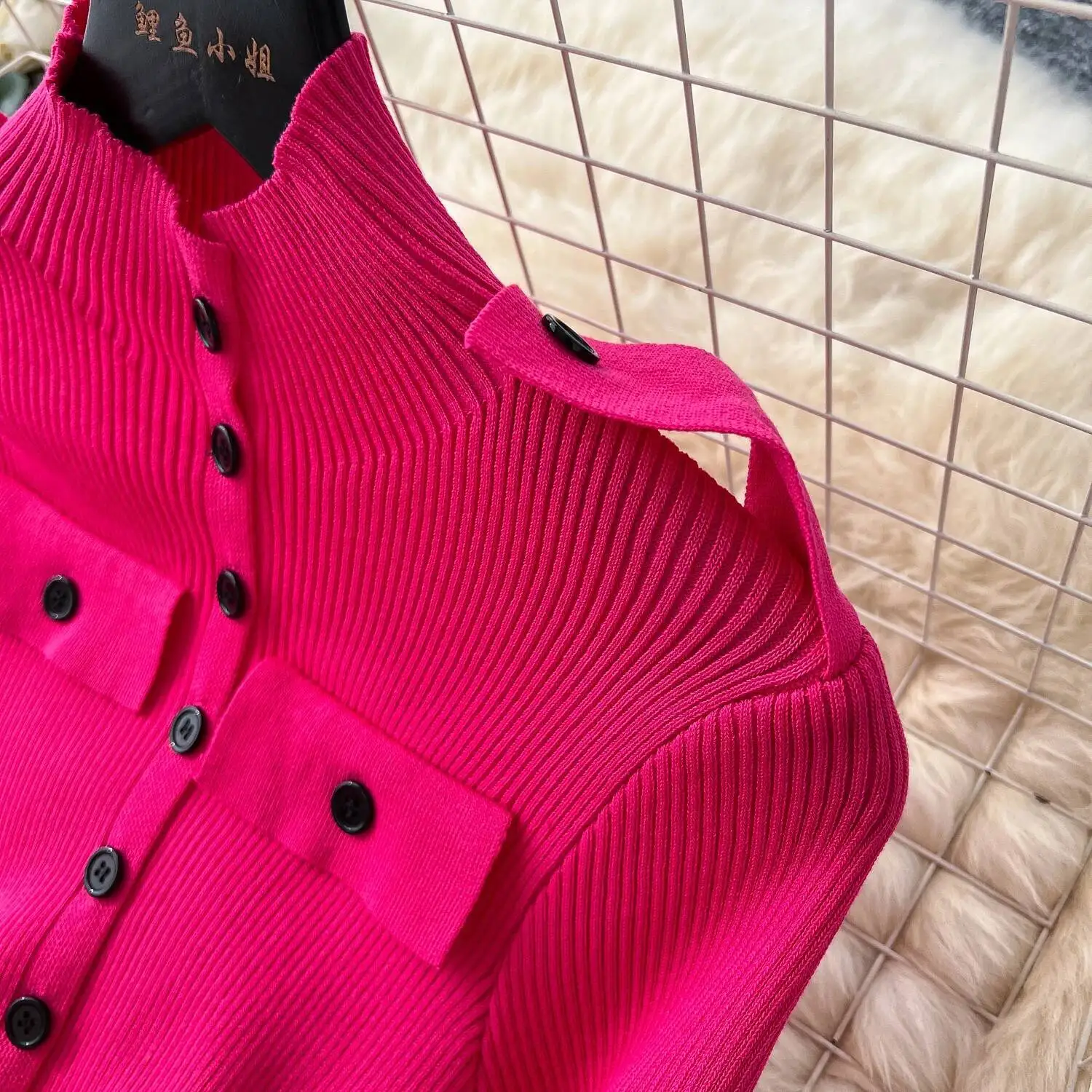 シックでエレガントなソリッドニットスプライススリム長袖ペンシルドレスフェアリー秋のベスティドス女性用パーティー