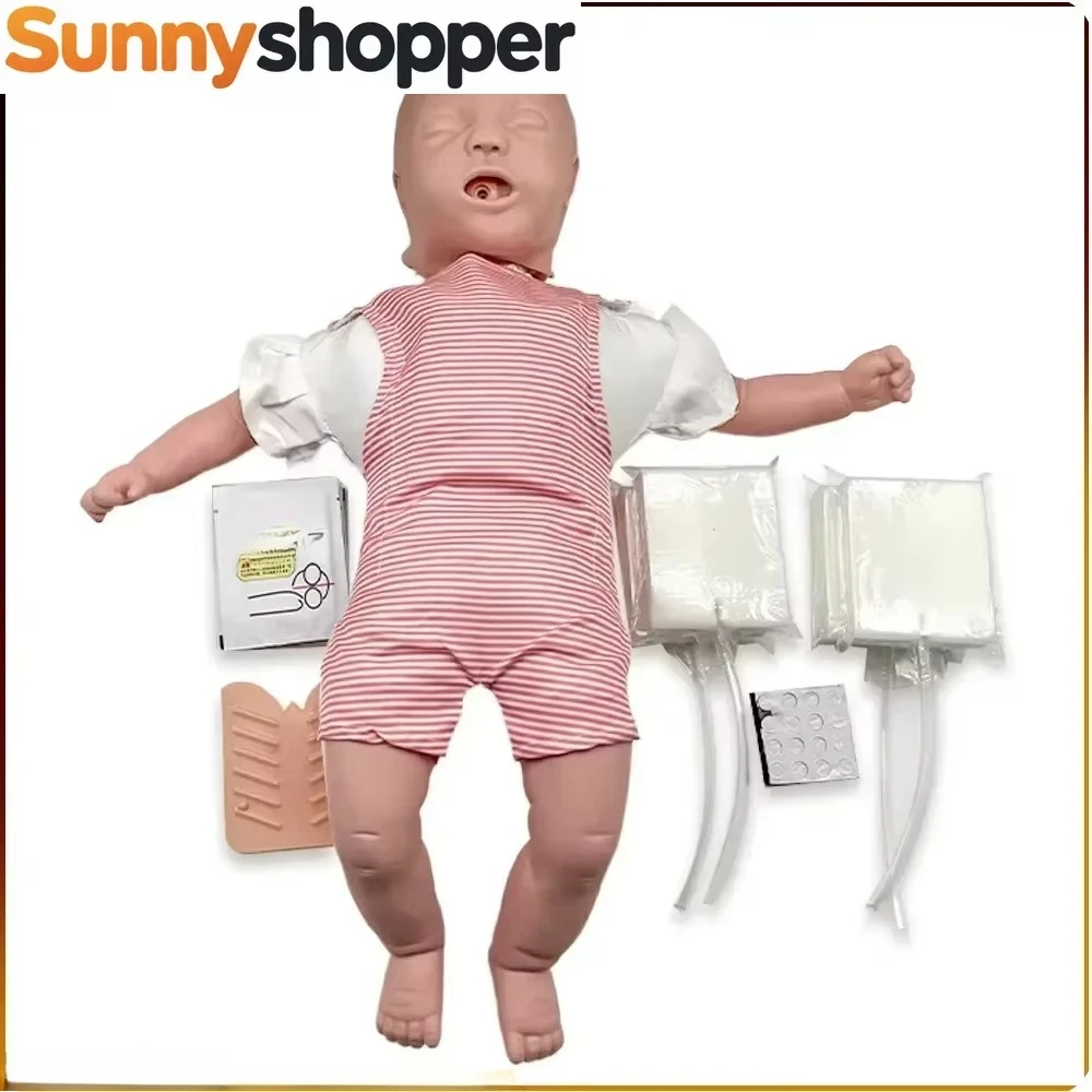 Infant CPR Training Model with Accessories Airway Obstruction First Aid Practice Manikin CPR Manikin Heimlich Medical Teach Tool