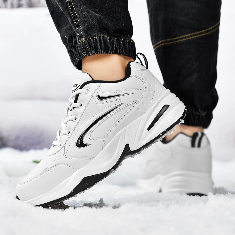 

Men's Winter Boots Warm Waterproof Non-Slip Plush Sneakers Shoes - Winter Slippers Male Tenis Boots