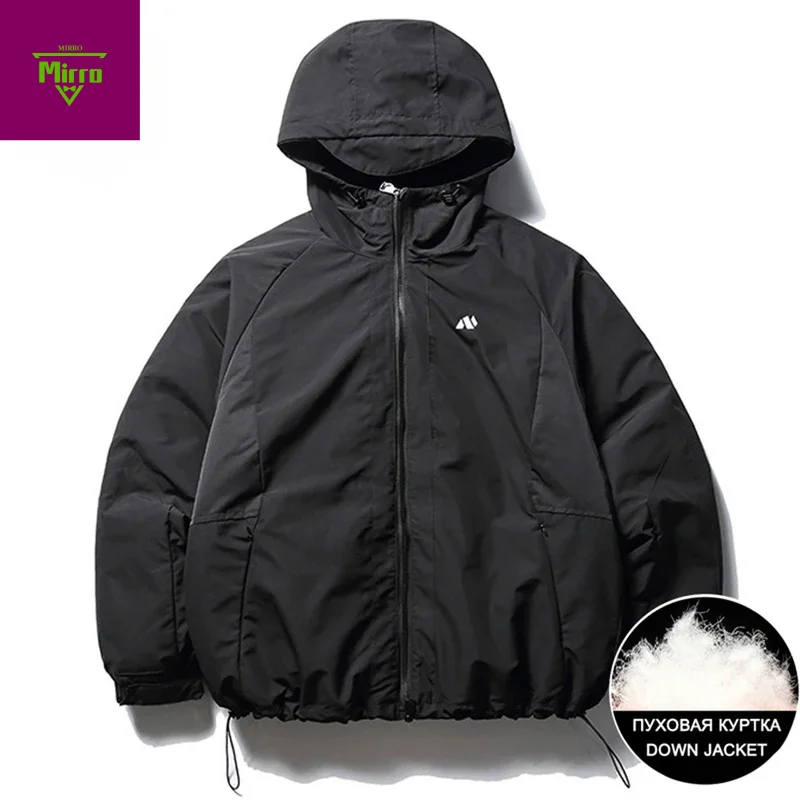 90% الأبيض بطة أسفل السترات الرجال الشتاء رشاقته الدافئة البخاخ الستر عارضة فضفاض مبطن سترات معاطف #1