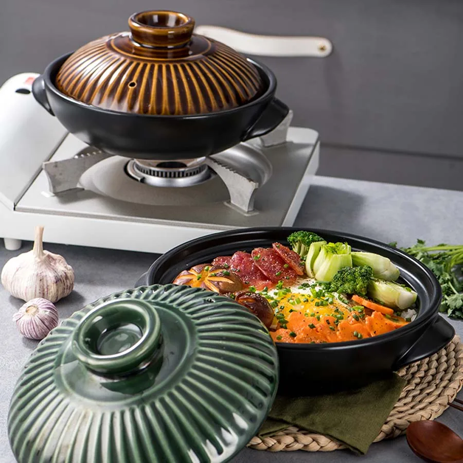 Korean style casserole pottery pot soup pot steamed rice braised chicken rice and heat resistant pot Claypot rice Gas Claypot