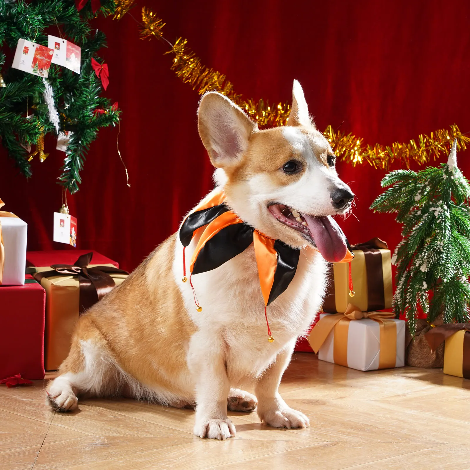 

Pet Cosplay Costumes Halloween Witch Dogs Cats Clothing Party Adjustable Pointed Hat Bat Cape Bell Neckerchief Scarf Accessories