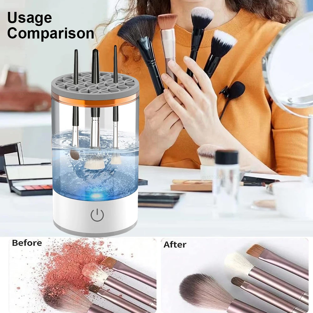 Makeup Brush Cleaner Automatic Electric Cosmetic Makeup Brush Cleaner USB Portable Makeup Brush Washing Machine Rotary Cleaning