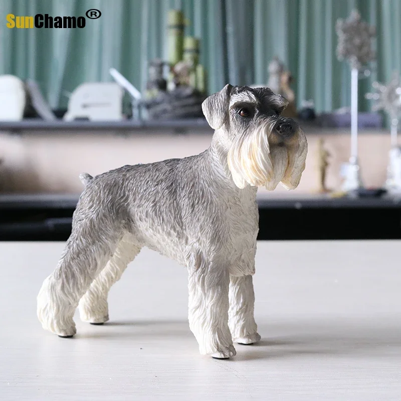 Fashion Decoration Crafts German Schnauzer Articles Murals Accessories Dog Models Figurines Miniatures  Home Decore