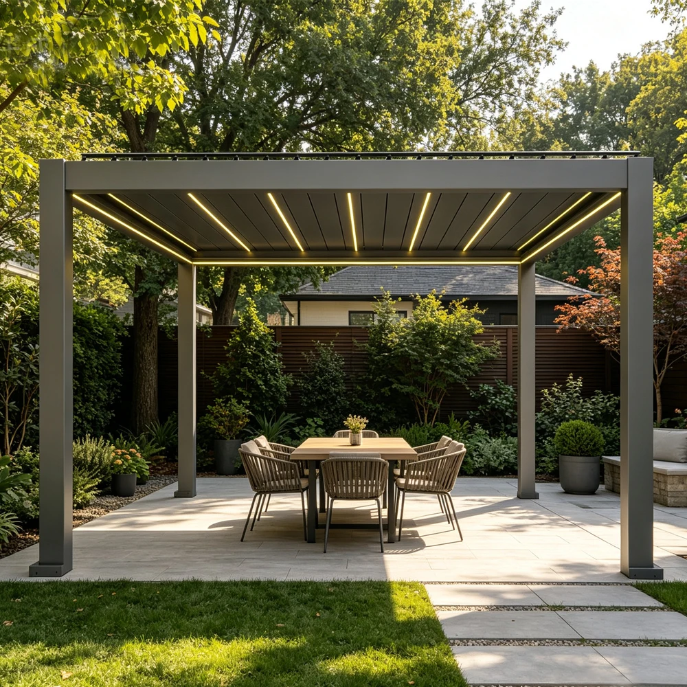 WPC Wood Plastic Composite Privacy Fence Panel Pergola Kit With UV Moisture Resistance For Outdoor Screens Villas Hotels Parks