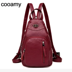 Sacos escolares de couro PU para mulheres adolescentes, mochilas estilo preppy, bolsa de ombro, mochila feminina, na moda