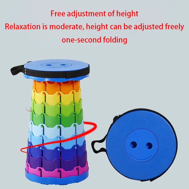 مقعد تلسكوبي، مقعد بلاستيكي مريح قابل للطي، مقعد صيد خارجي، مقعد دائري صغير، مقعد رسم بارتفاع قابل للتعديل