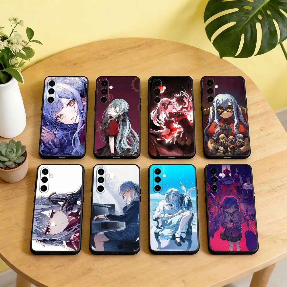 A-Ave M-Mujica S-Soyo N-Nagasaki Capa de telefone para Samsung Galaxy A73, A72, A71, A70, A53, A52, A51, capa preta de silicone macio