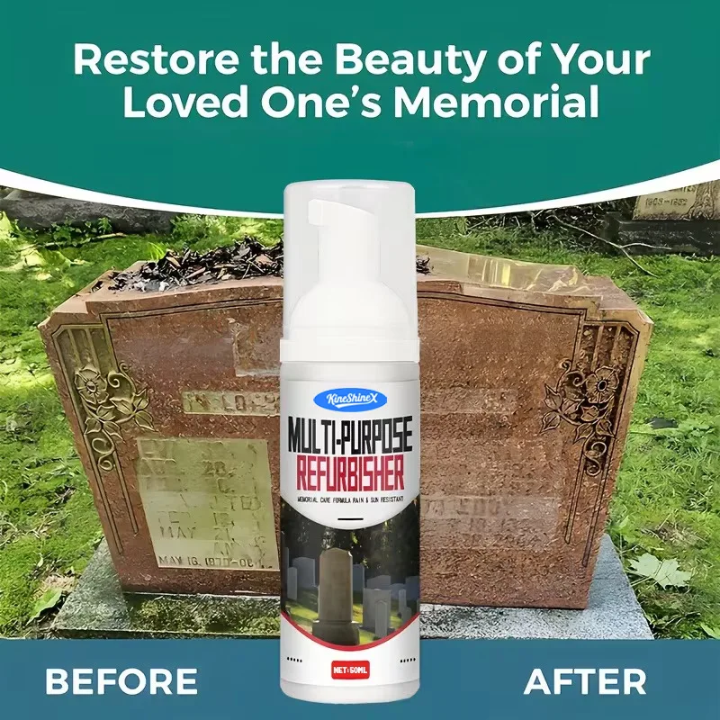 Tombstone and Monument Cleaning Solution, Restores Stone from Moss Growth,Yellowing of White Marble,Black Stains  White Tombston