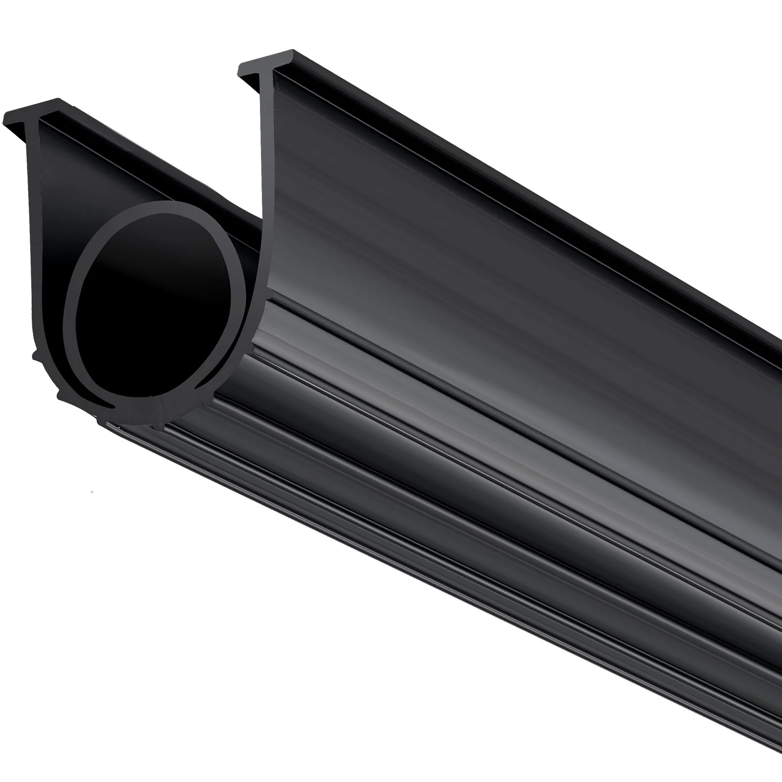 Garage Door Seals Bottom Rubber, 5/16 inch T-ends and 3 3/4 inch Width (16 Ft, U Shape +O Ring Garage Door Weather Stripping, Universal Weatherproof Threshold Buffering Sealing Rubber, Black)