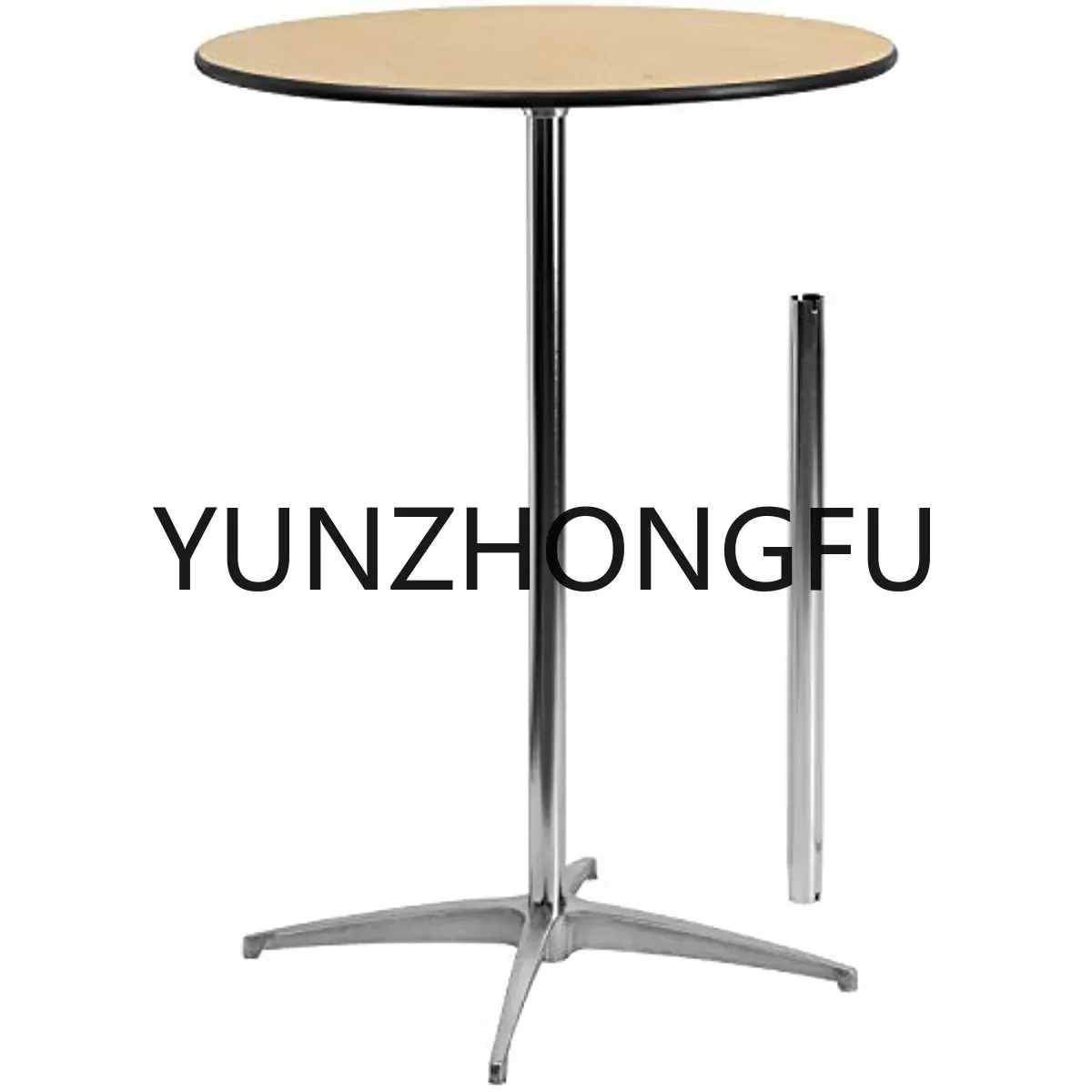 Flash Furniture 30'' Round Wood Cocktail Table with 30'' and 42'' Columns, Beige