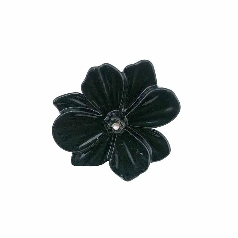 1PC Black Flower Single Hole Handle Drawer Cabinet Door Handle Spot Drill Beautiful Alloy Furniture Hardware Knob 40*37*20mm