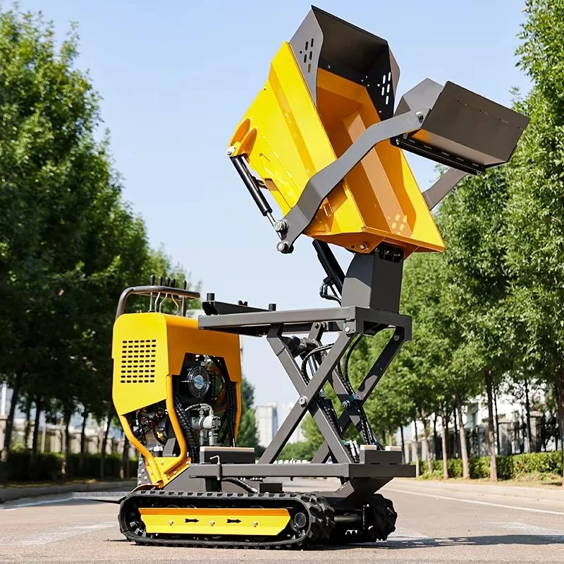 Mini Crawler Dumper Diesel Hydraulic Lifting Unloading Small Track Tipper For Farm Construction Transport