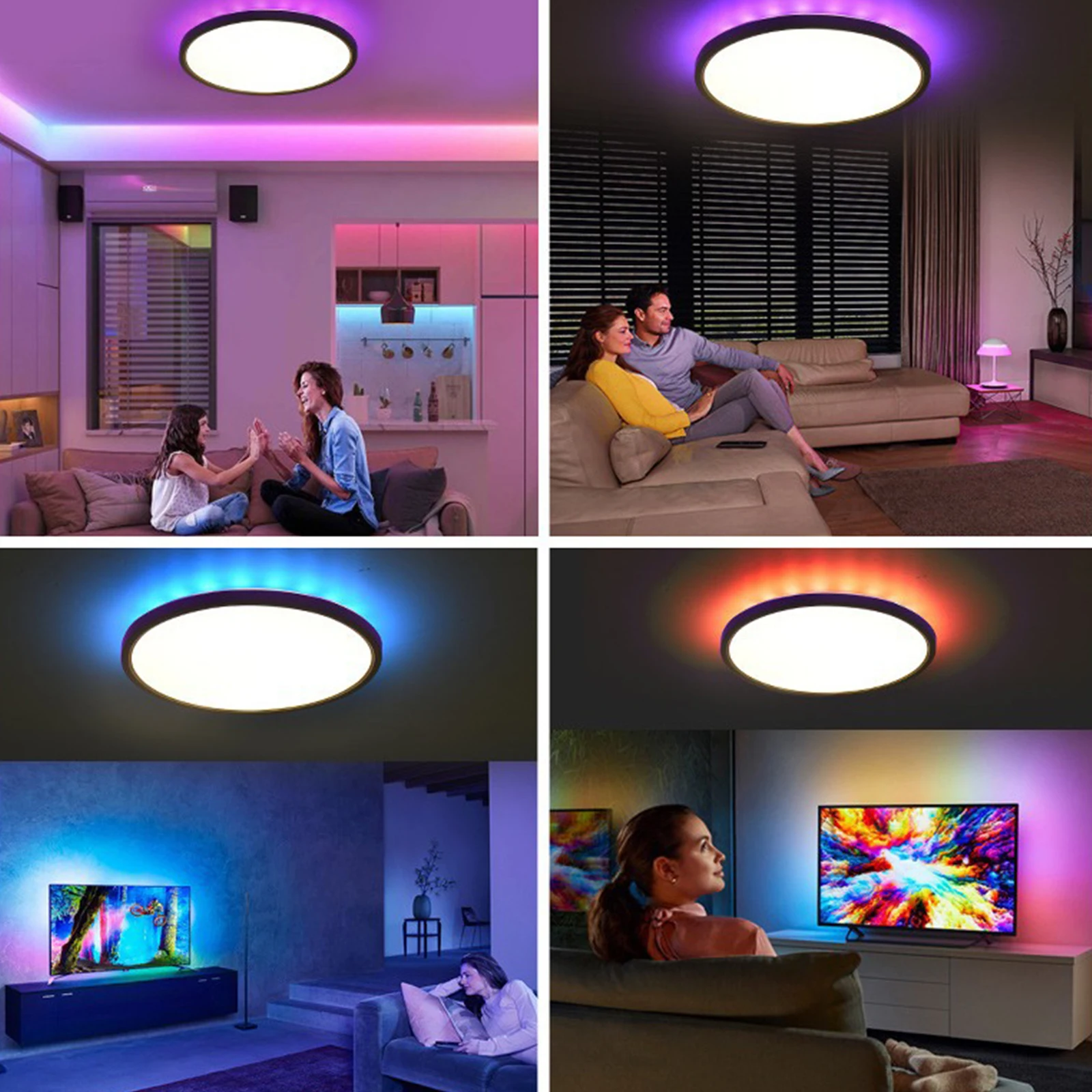 ZK20 RGBCW Ceiling Lamp BT Remote Infinitely Dimmable Bedroom Ceiling Lamp