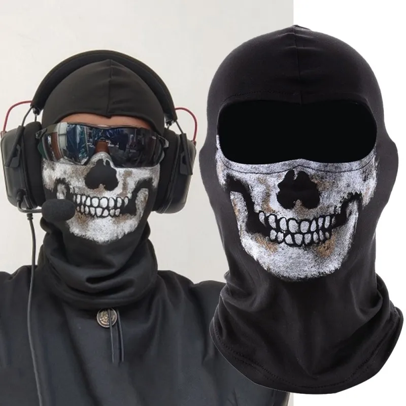 Jogo COD-Windproof Cosplay Balaclava, Crânio Fantasma, Cosplay, Cara Assustador, Guerra Esqueleto Passeio, Headwear ao ar livre, Motocicleta, Bicicleta, Esqui