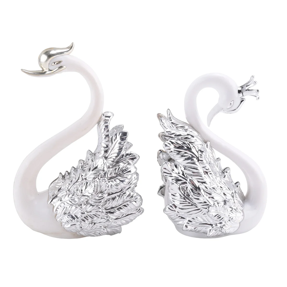 2 Pieces of Swan Ornaments Figurines,Swan Cake Decoration,Car Figurines Decoration,Home Wedding B