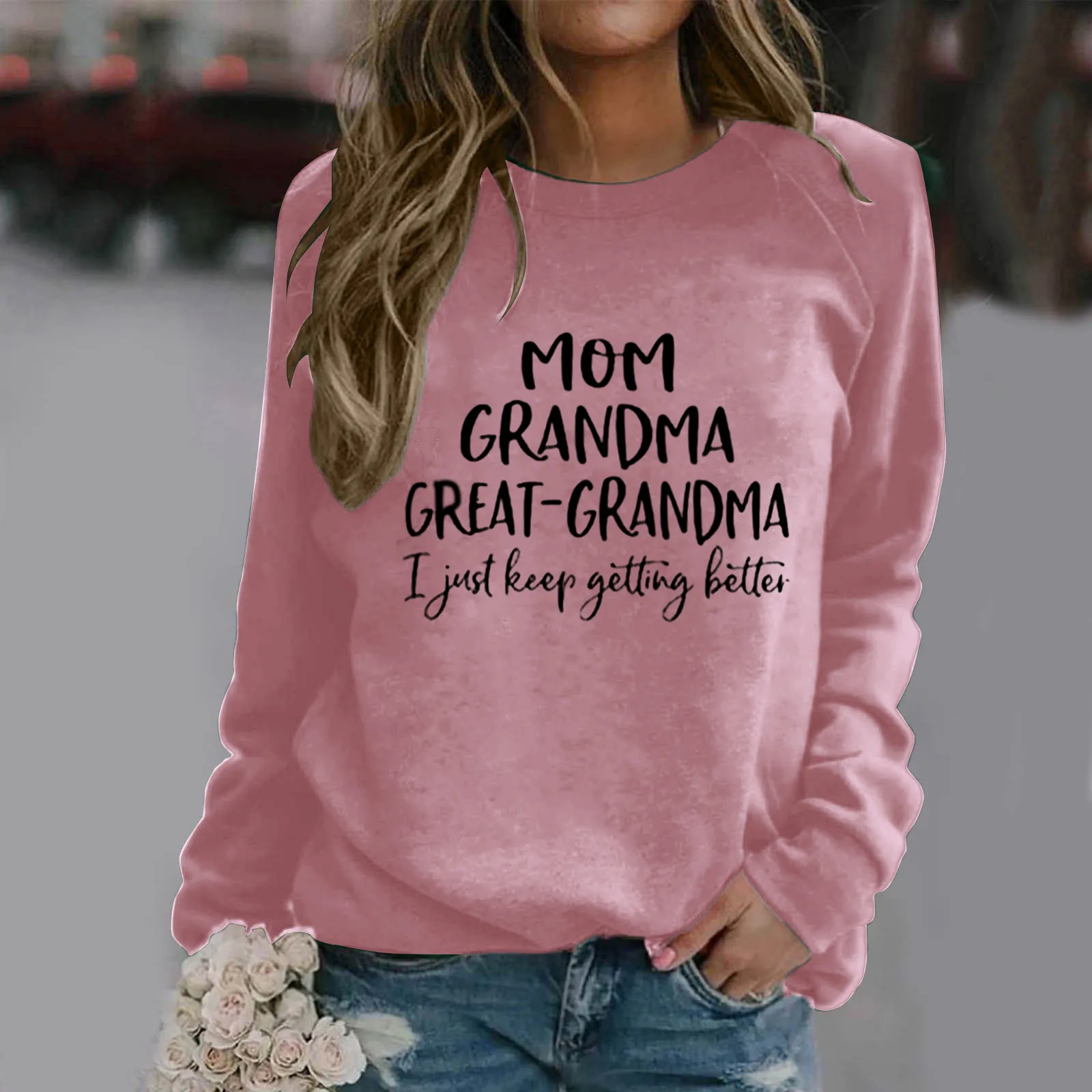 

Dressy Sweater Jacket Women Women's Casual Round Neck Shoulder Long Fun Letter Printed Pullover Knit Pattern Pullover Sweater