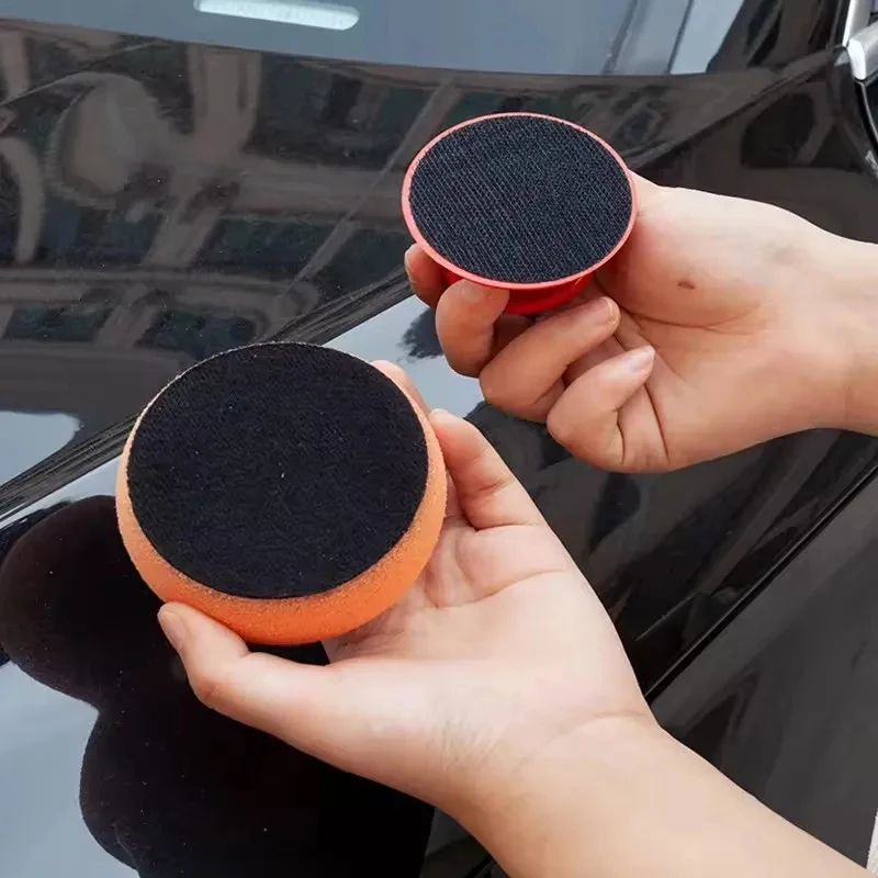 1/2/3/4/5set Car Wax Applicator Pads Set With Red Handle Soft Sponge Applicators Foam Wax Pad For Polishing And Cleaning Cars