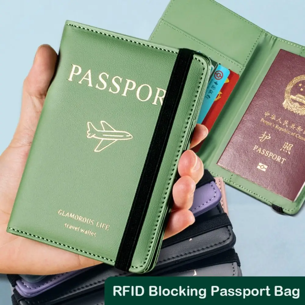 RFID Passport Holder Multi-function Leather Document Storage Credit Card Holder Ultra-thin Travel Passport Case Travel