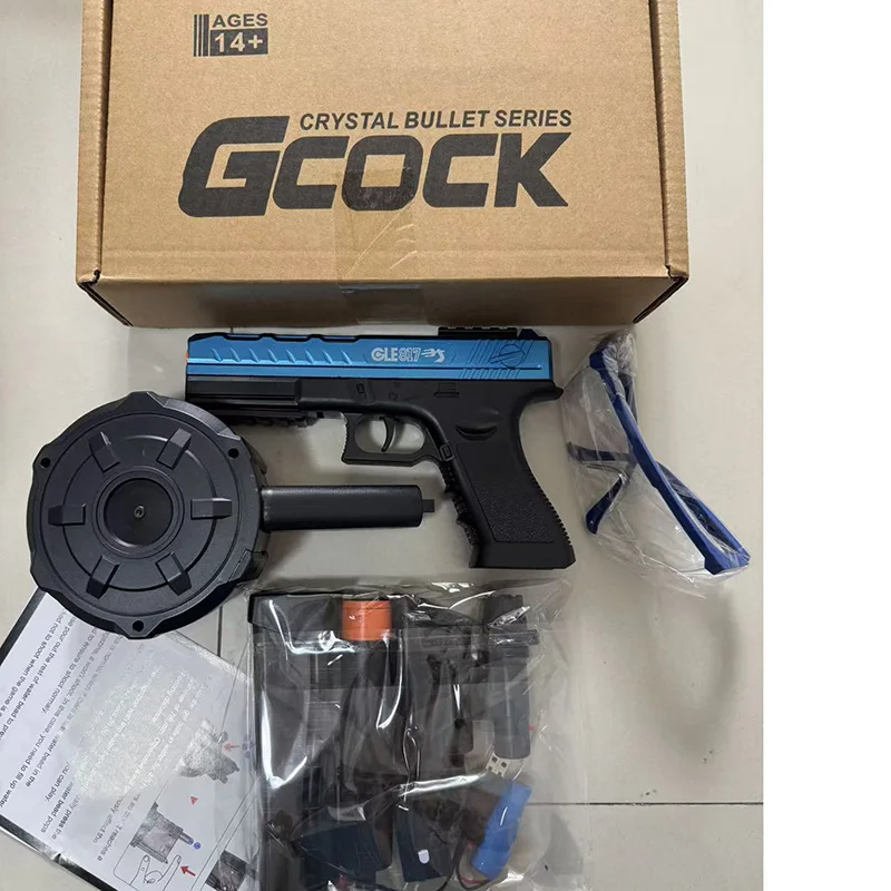 Rode Elektrische Gel Ball Blaster Gun GLE817 - Automatisch kogelschietspel met trommelmagazijn, rode stip & zaklamp voor buitenspellen