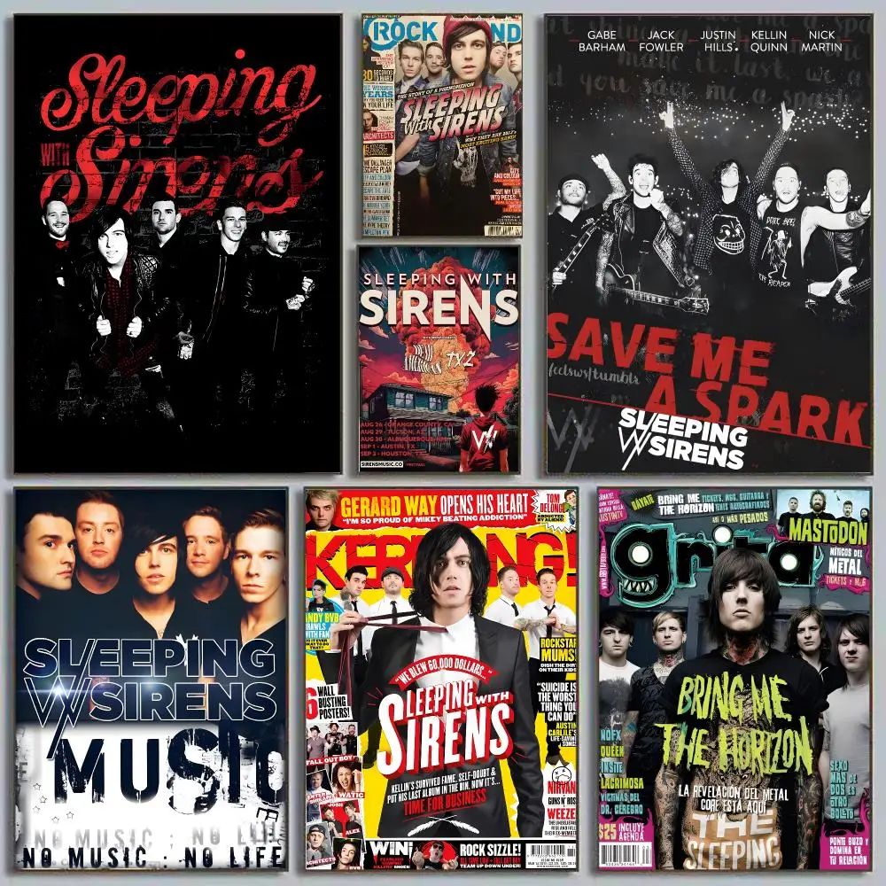 Sleeping with Sirens Kellin Quinn Post-Hardcore Painting Calligraphy Eco-friendly canvas wall decor Vintage Office frameless