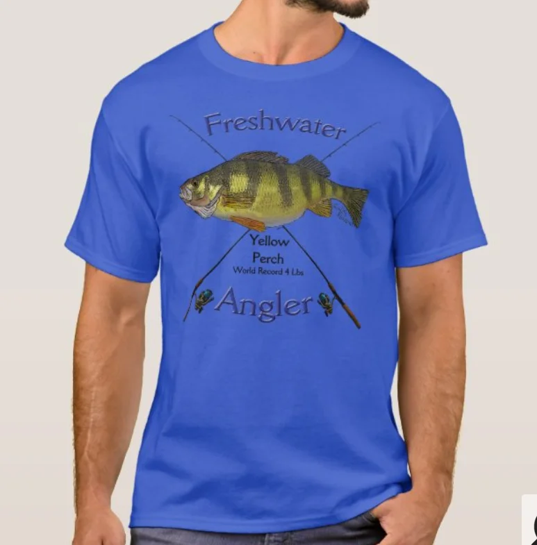 

Yellow Perch Freshwater Fishing Fisherman Angler Gift T-Shirt. Summer Cotton Short Sleeve O-Neck Mens T Shirt New S-3XL