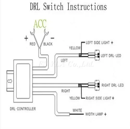 FSYLX 1X Car Led daytime light auto ON/OFF DRL controller wire auto with flash reduce light and synchronous steering function
