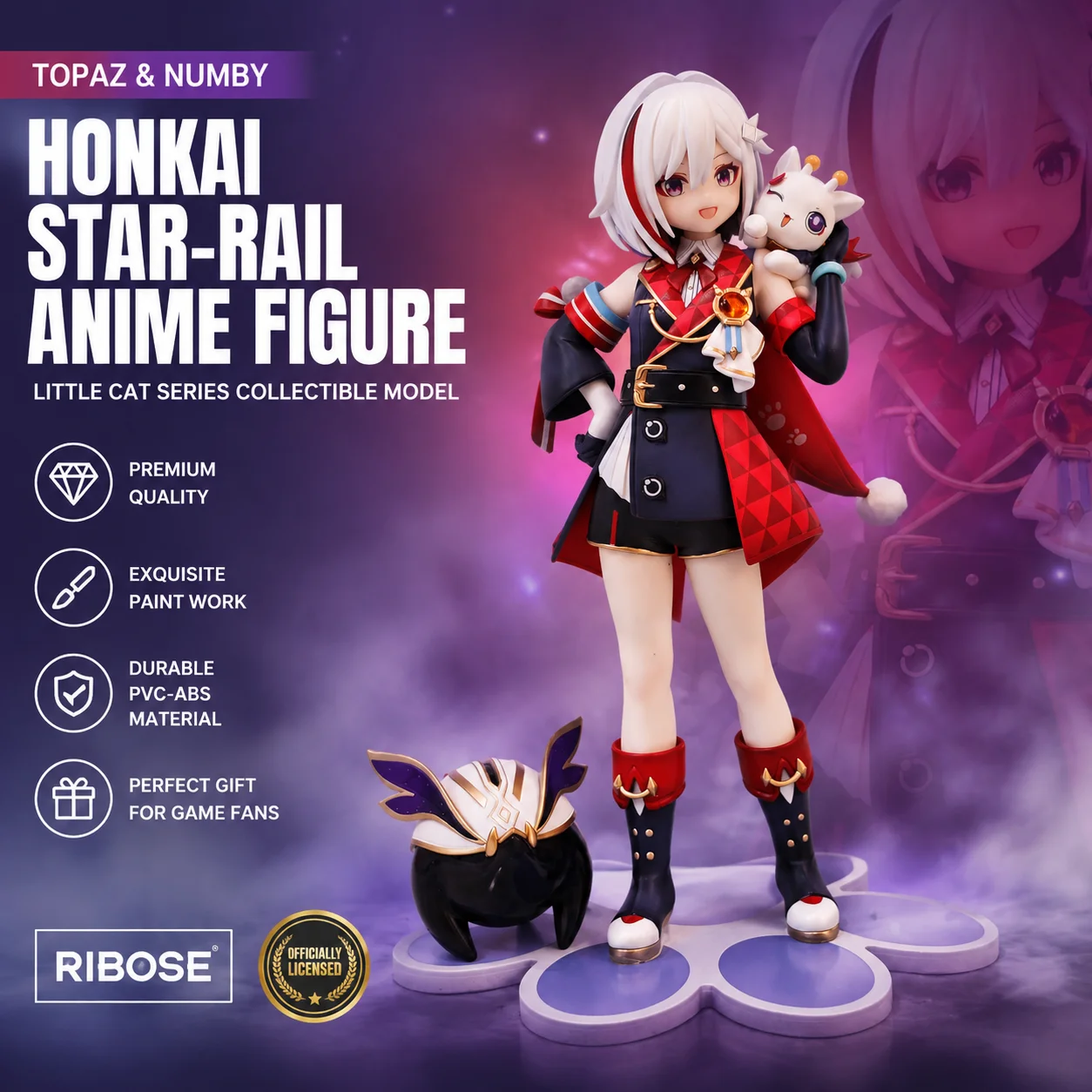 Mihoyo Original Honkai Star Rail Topaz And Numby Cat Series Anime Figure Collectible Desktop Decoration For Anime Collectors
