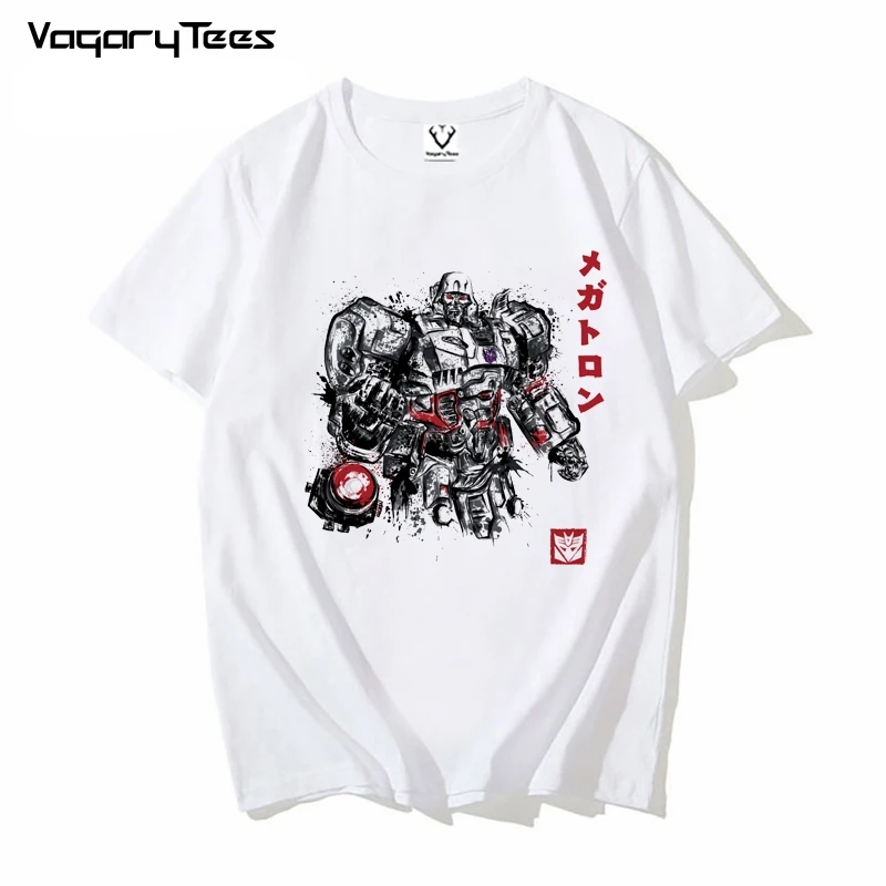 Cool Robot of Destruction T Shirt For Man New Short Sleeve Anime O-neck Tee Shirt High Street Vaporwave Fashion Men's Clothes