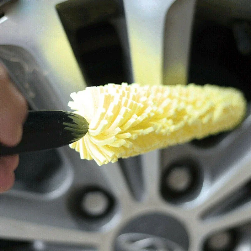 Car Sponge Brush Motorcycle Wheel Rims Washer Hubcaps Wash Auto Cleaning Tool with Handle Bicycle Dirt Pit Bike Accessories