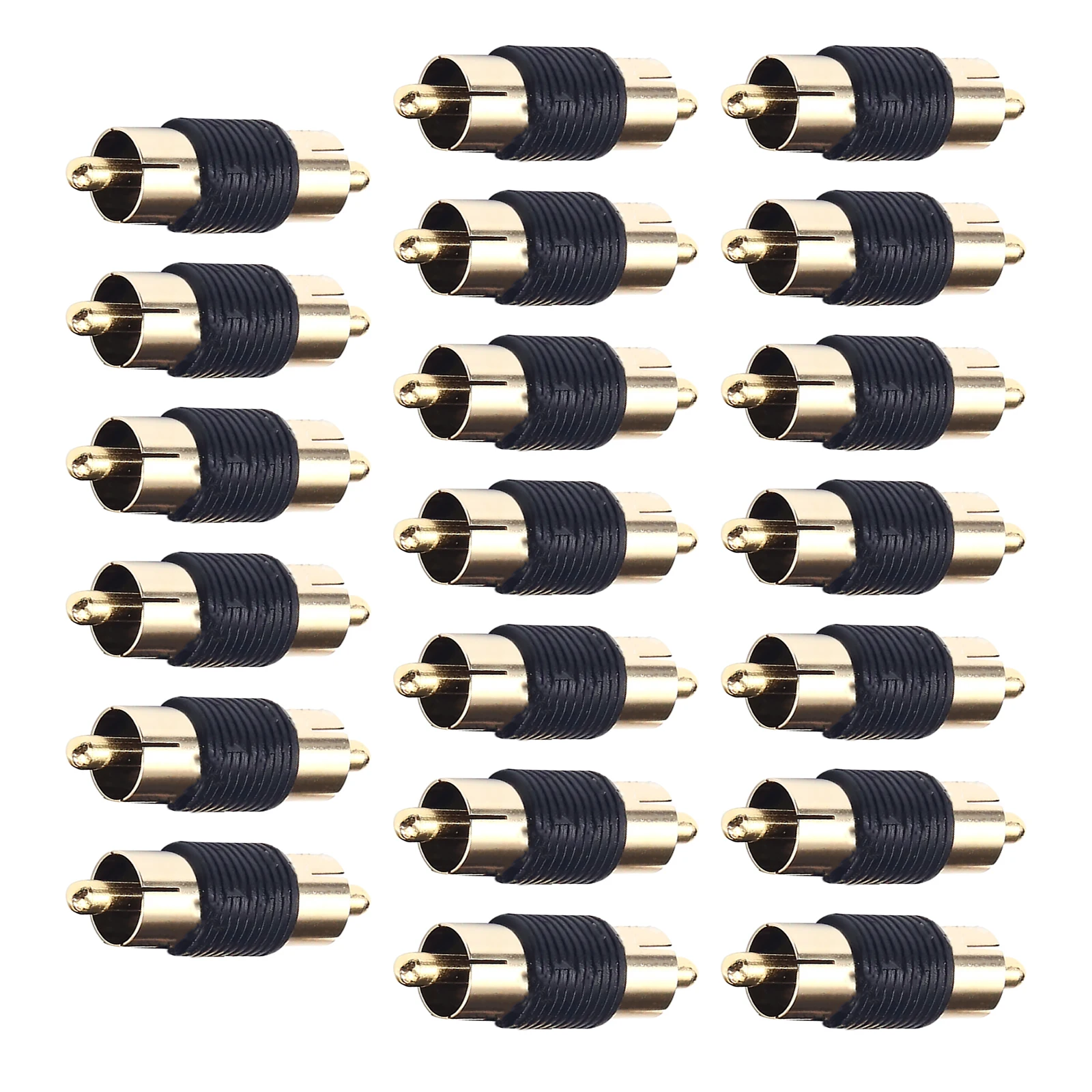 20Pcs/Set RCA Male to Male Audio Video Coupler Connector Adapter Replacement Spare Parts