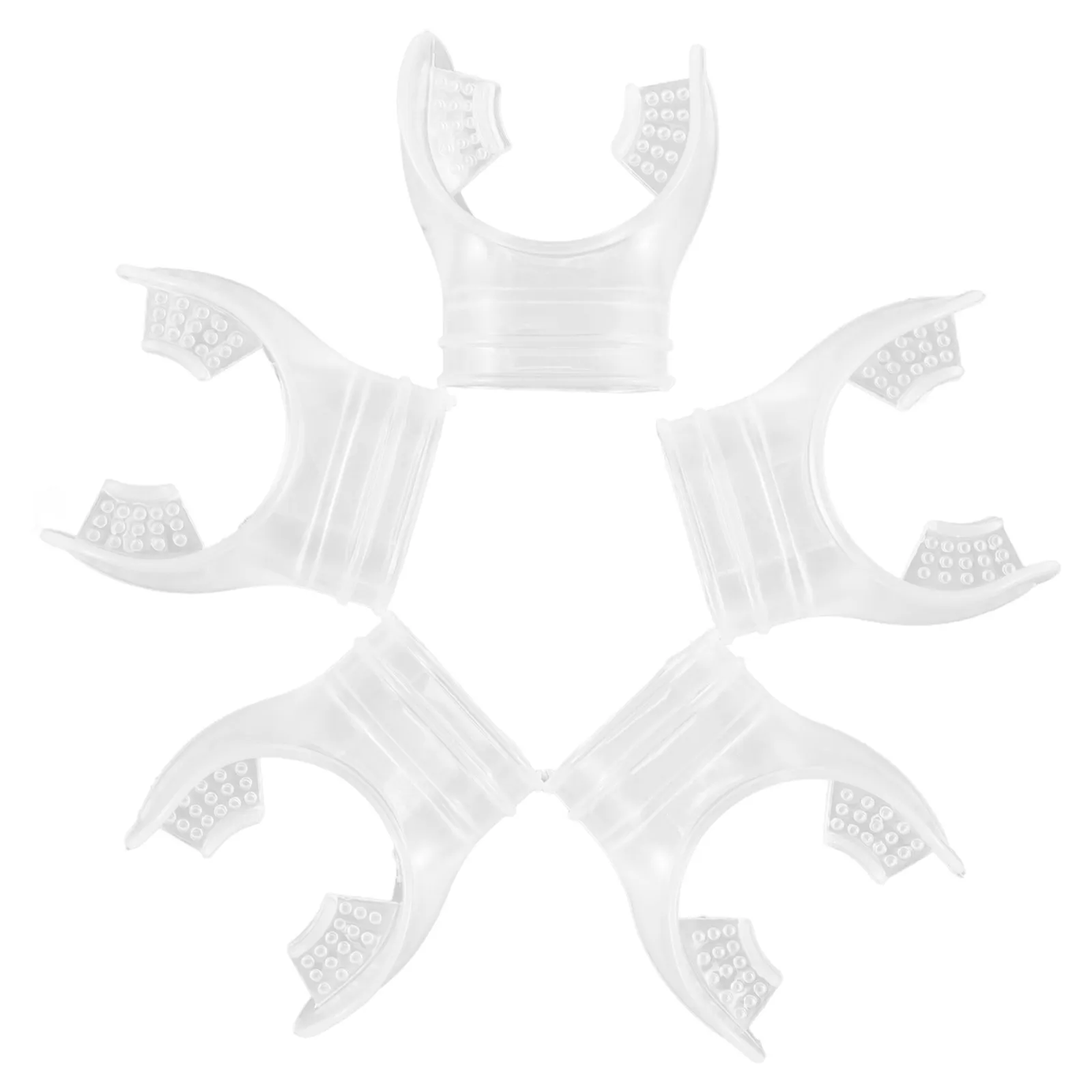 

Набор из 5 универсальных мундштуков для сноркеля, подходящих для дайвинга и подводного плавания, эргономичный дизайн, плавный поток воздуха, комфортное использование.