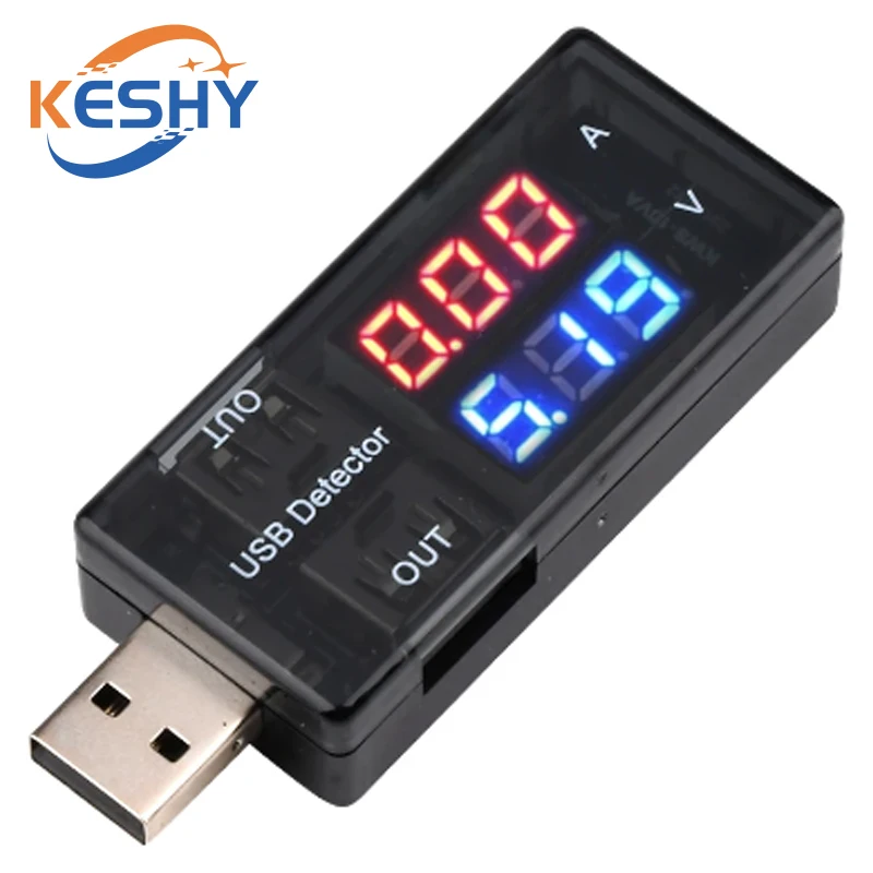 Red+Blue Dual Display USB Current Voltage Meter DC Charging Detector Tester Battery Voltmeter Ammeter Charger Indicator