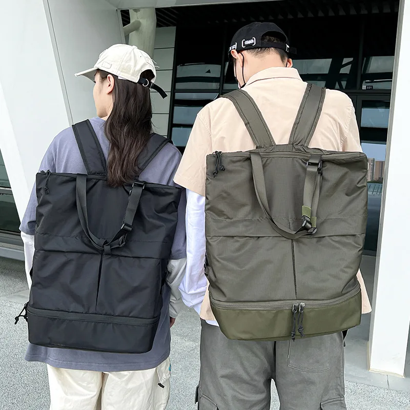 

2026 Handheld Minimalist Solid Color Biker Backpack Harajuku Large Capacity Single Shoulder Double Shoulder Bag