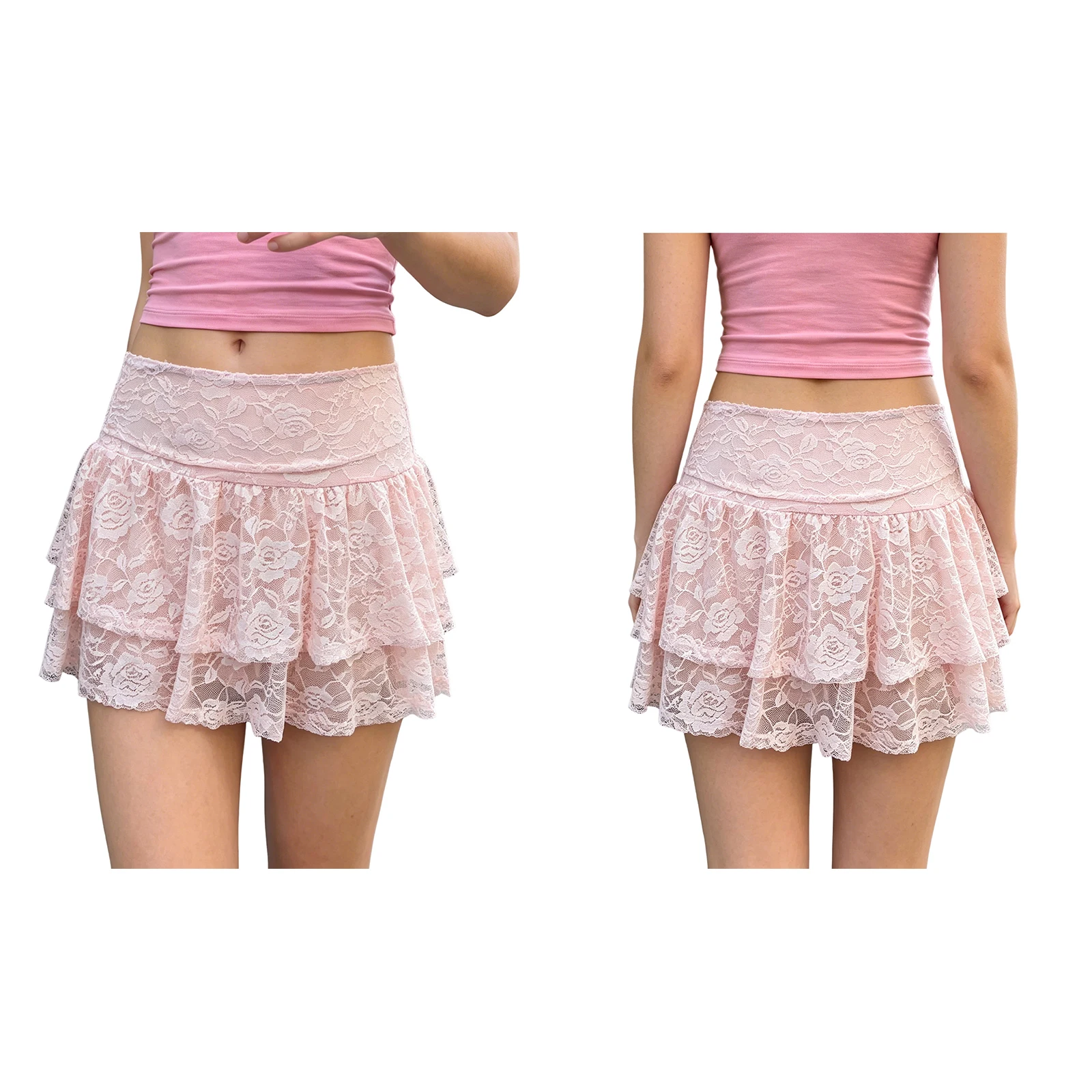 Women-Summer-Mini Elegant Waisted Ruffle Ruffle Skirt Elegant High Waisted Summer Skirt For Waisted Ruffle Skirt