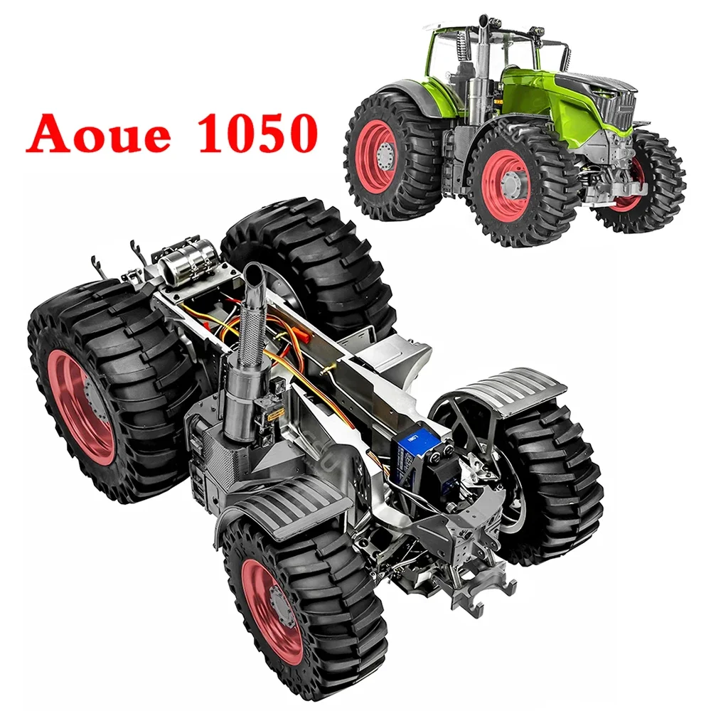 Tractor 1/16 Aoue 1050 Four-wheel Drive Tractor Chassis with Differential Lock Tail Hook Tractor Remote Control Car Model Toy