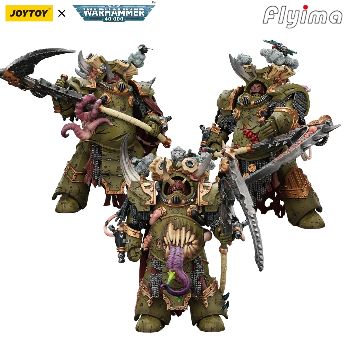 

[IN STOCK] JOYTOY Warhammer 40K 1/18 Action Figure Death Guard Deathshroud Terminator Champion 3PCS Model