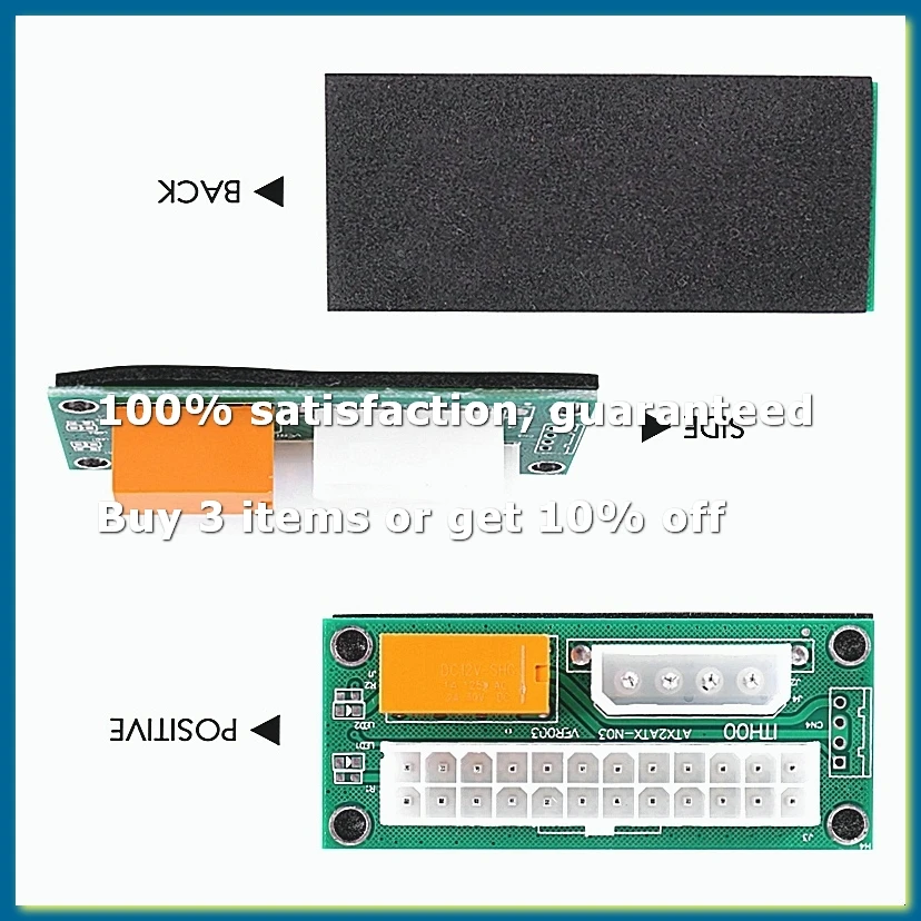 2 Pack Dual PSU Multiple Power Supply Adapter,Add2Psu ATX 24 Pin to Molex 4Pin Connector for BTC Miner-DTD2