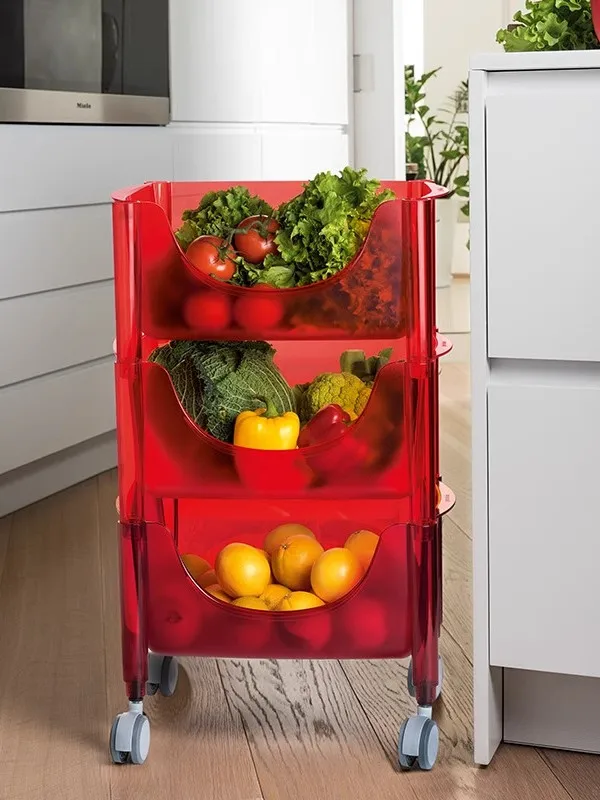 Rak dapur Rak penyimpanan troli multi-lapis multi-lapis dari lantai ke langit-langit