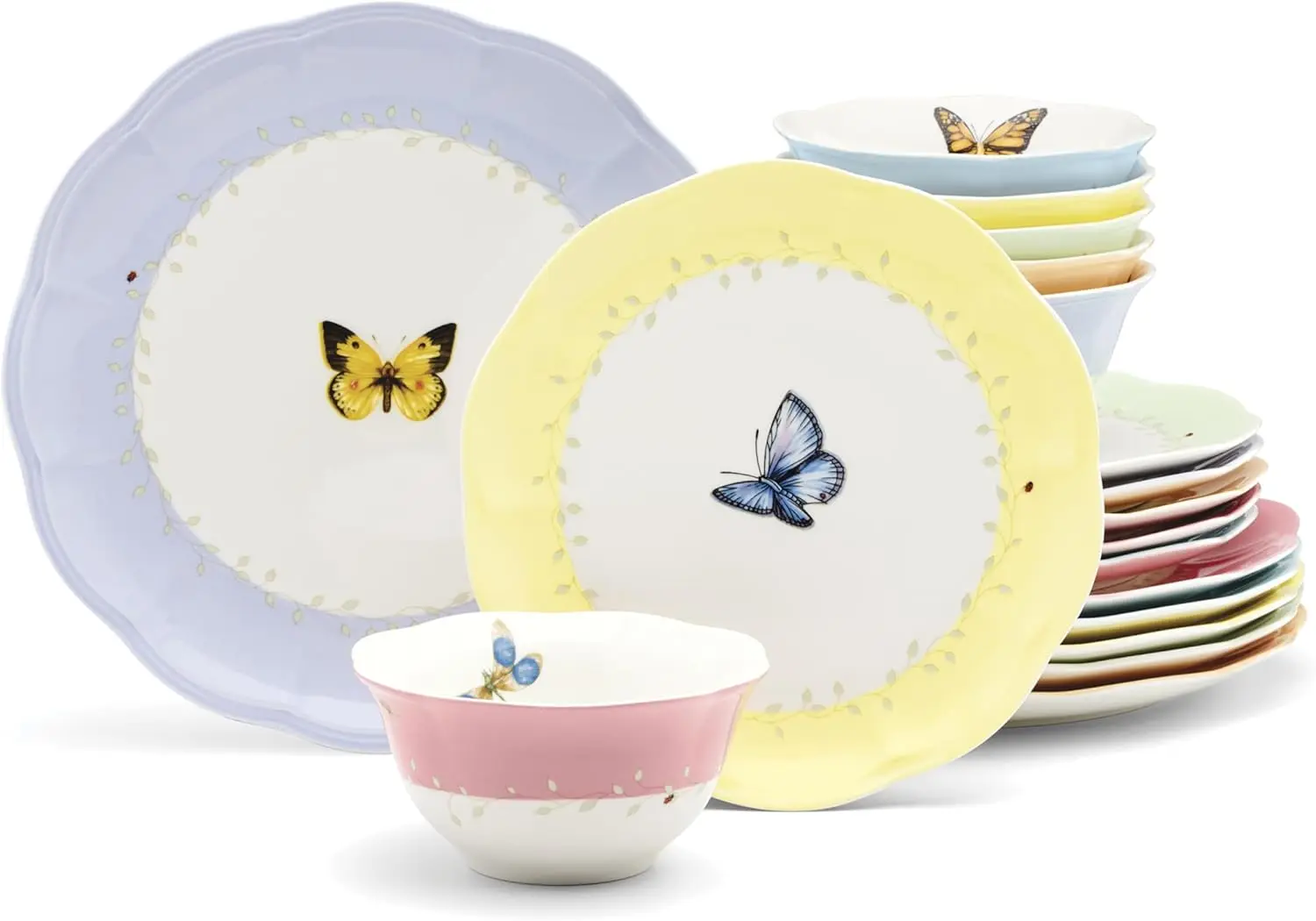 

897801 Butterfly Meadow Colors 18-Piece Dinnerware Set