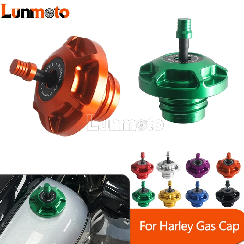 Motorbike Gas Cap CNC Aluminum Fuel Gas Tank Cap For Harley Sportster XL883 1200 X48 Dyna Softail Road King FLHXS FLTRXS FLTRXST
