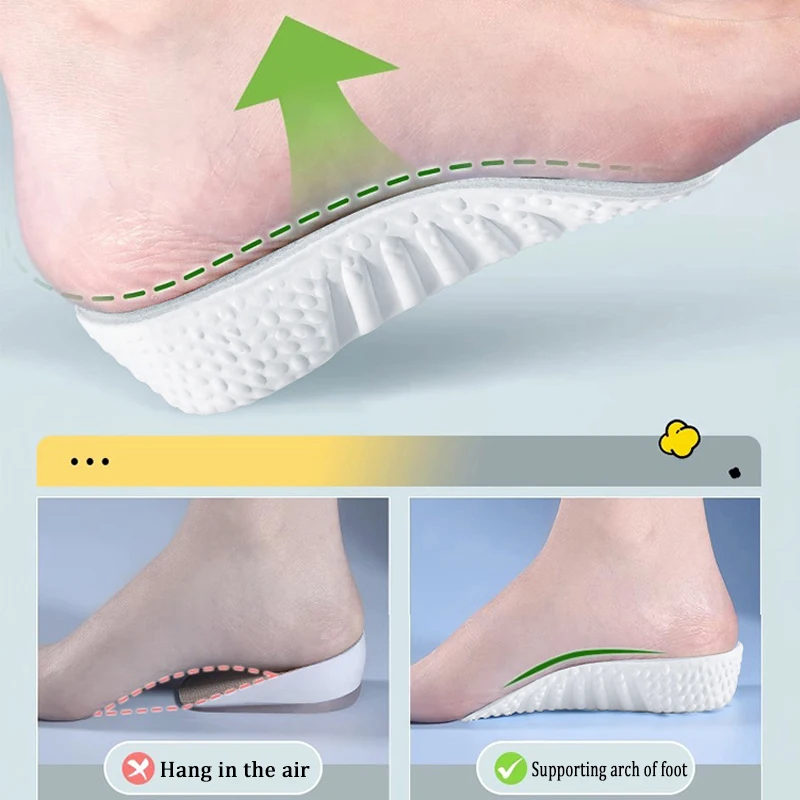 Memory Foam Height Increase Insoles Sneakers Heel Lift Shoe Pads for Men Women Shoes Flat Feet Arch Support Orthopedic Insoles image 4