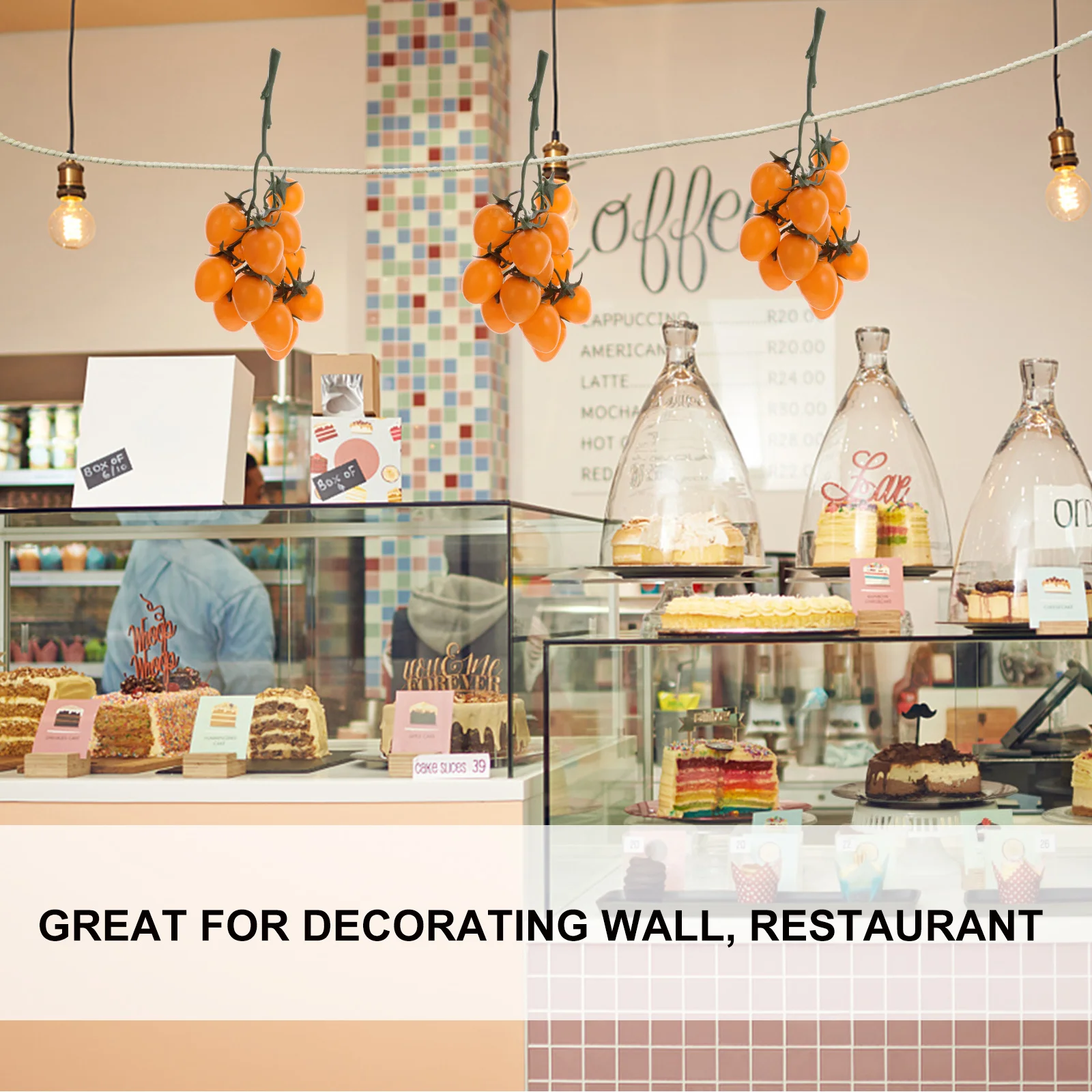 

Artificial Cherry Tomatoes Realistic Colors Perfect Home Party Decoration Photography Prop Faux Lifelike Tomato Decor