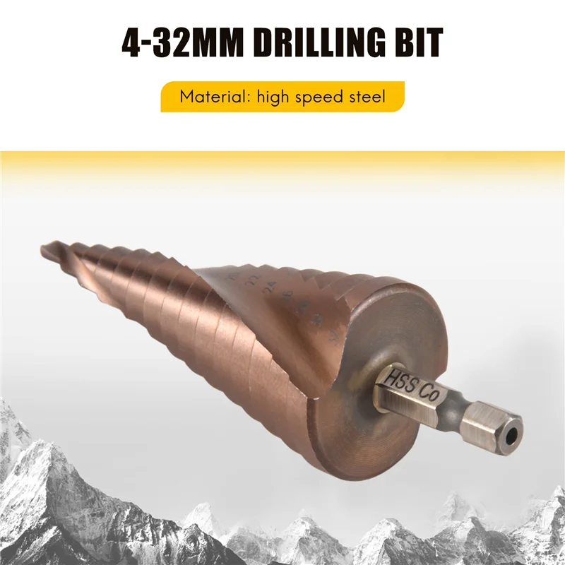 

A51M-M35 HSS Co Step Drill Bit Cobalt Cone Drill Bits 4-32Mm Wood Stainless Steel Metal Hole Saw Tool Set Hex