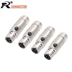 10pcs/lot Mini XLR 3Pin 4Pin 5Pin 6Pin Male Panel Chassis Socket Screw Mount Small Plug XLR Microphone MIC Audio Connector